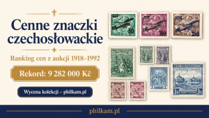 Cenne znaczki czechosłowackie - okładka rankingu cen aukcyjnych 2026
