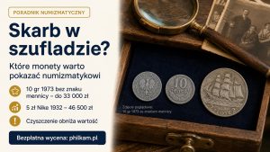 Skarb w szufladzie – które monety pokazać numizmatykowi: 10 gr 1973 i 2 zł Żaglowiec 1936 (zdjęcie poglądowe, egzemplarz 10 gr ze znakiem mennicy)